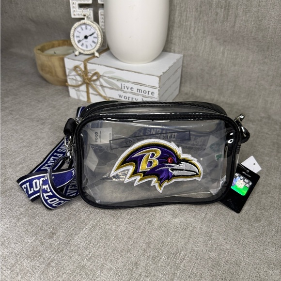 Baltimore Ravens Clear Stadium Approved Crossbody Bag NWT NFL FOCO - Picture 2 of 2